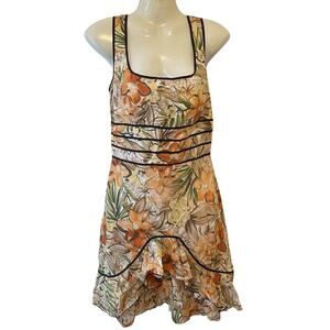 VTG Y2K Cotton Floral Cottagecore Dress Milkmaid Coquette Peasant Sleeveless M